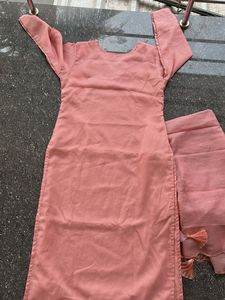 Elegant Peach Kurta Set Large zize