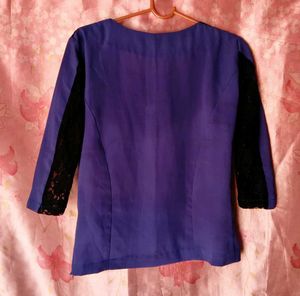 Blue Lace Detail Top