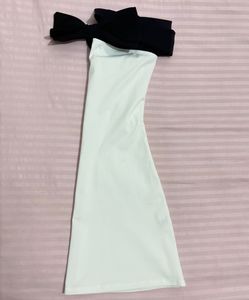 🎀White Dress with Black Bow