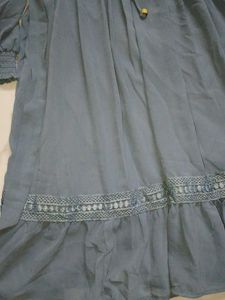 Boho Blue Long Sleeve Dress