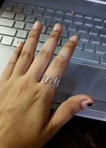 Stackable Squiggle With Plain Adjustable Ring
