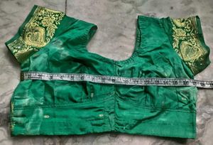 Green Banarasi Silk Blouse,Read Description