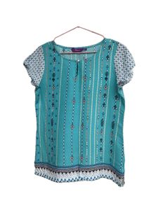 Stylish Teal Printed Top