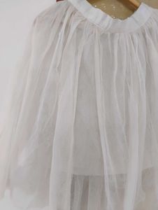 Cream Tulle Mini Skirt