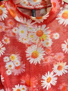🧨TRENDY ORANGE MESH TOP-ONLY 139