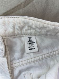H&amp;M White Wide Leg Jeans