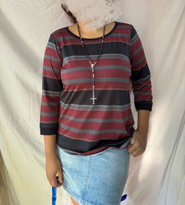 Grudge aesthetic striped top