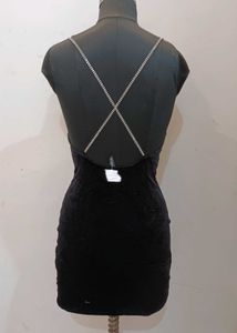 Black Velvet Mini backless dress