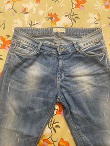 Sky Blue Faded Denim For Girls