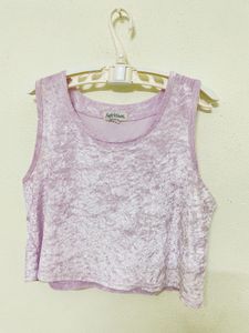 Made In USA 🇺🇸 Velvet Lavender Crop Top