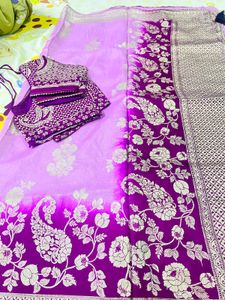 Elegant Purple Banarasi Saree