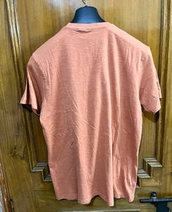 RUST ORANGE PLAIN COTTON TSHIRT M(40)