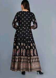 Elegant Black Floral Anarkali