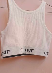Celine White Crop Top