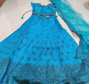 Elegant Sea Green Embroidered Lehenga Set