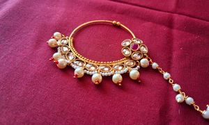 Bridal Premium Quality Nose Pin With Chain