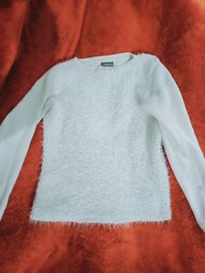 very soft and warm white sweater