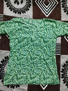 Green Floral Top