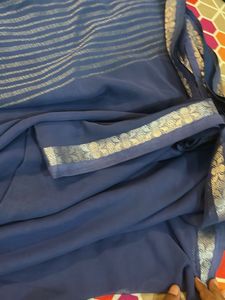 Resham Border Saree Wuth Blouse