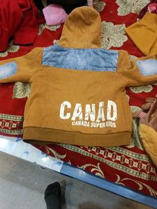 1 soft bag free Stylish Kids' Denim &amp; Fleece Jacke