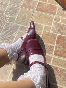 Burgundy Mary Jane Shoes