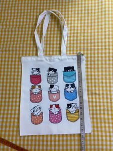 Cute Cat Print Tote Bag Length 15/1/2 Breadth 13