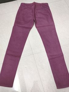 Purple High Waist Straight Fit Jeans