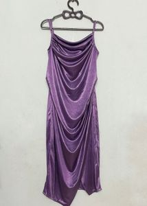 Silky Lavender Bodycon Slip Dress