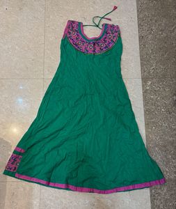 Green &amp; Pink Embroidered Kurti