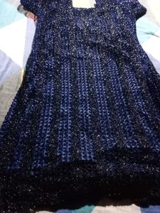 Blue Embellished Kurta . Looks Like Party Wear