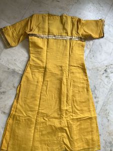 Beautiful Yellow Pearl Embroidered Ladies Kurta