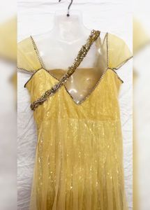 Golden Beautiful Zariwork Gown