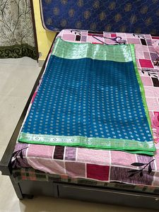 *price Drop*New Banarasi Saree Blue &amp; Green Colour
