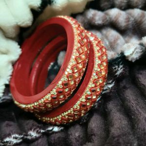 Colorful Lac Bangle Set combo of 3