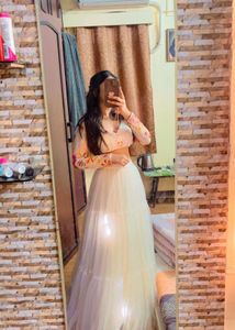 White Party Wear Lehenge