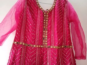 Red Chikankari Wedding Gown