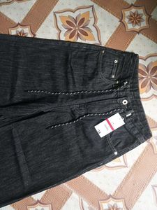 Wide Leg Black Denim Jeans