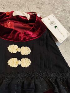Red Qipao Inspired Velvet Fem Fatale Dress