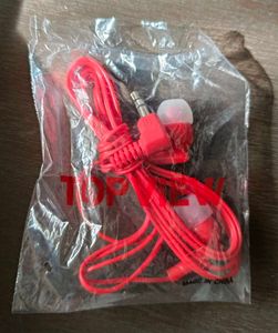 Red Wired Earphones