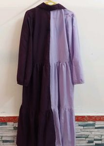 Two-Tone Maxi Shirt Dress