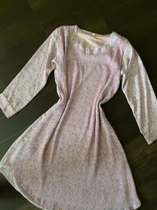 Floral Pink Long Sleeve Dress