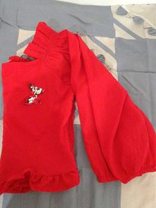 Red Long Sleeve Ruffle Top