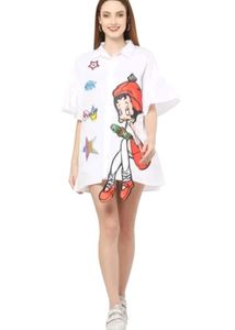 Preety Khoob Embellished White Shirt Drees