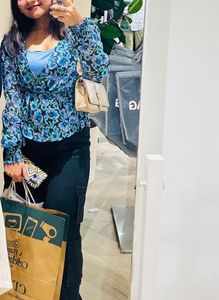 Blue Peplum style Top 😇