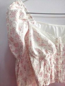 Pink Flower Corset Top