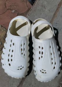 White Chunky Platform Crocs