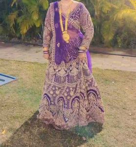 Elegant Purple Bridal Lehenga Choli