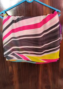 Beautiful and Elegant Multicolored Chiffon Saree