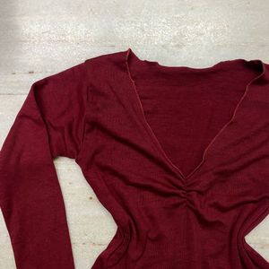 Burgundy Long Sleeve Top