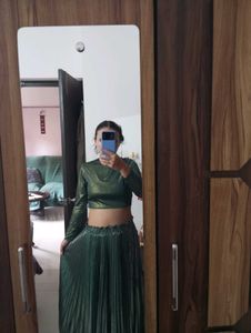 Indya Crop Top And Skirt Set